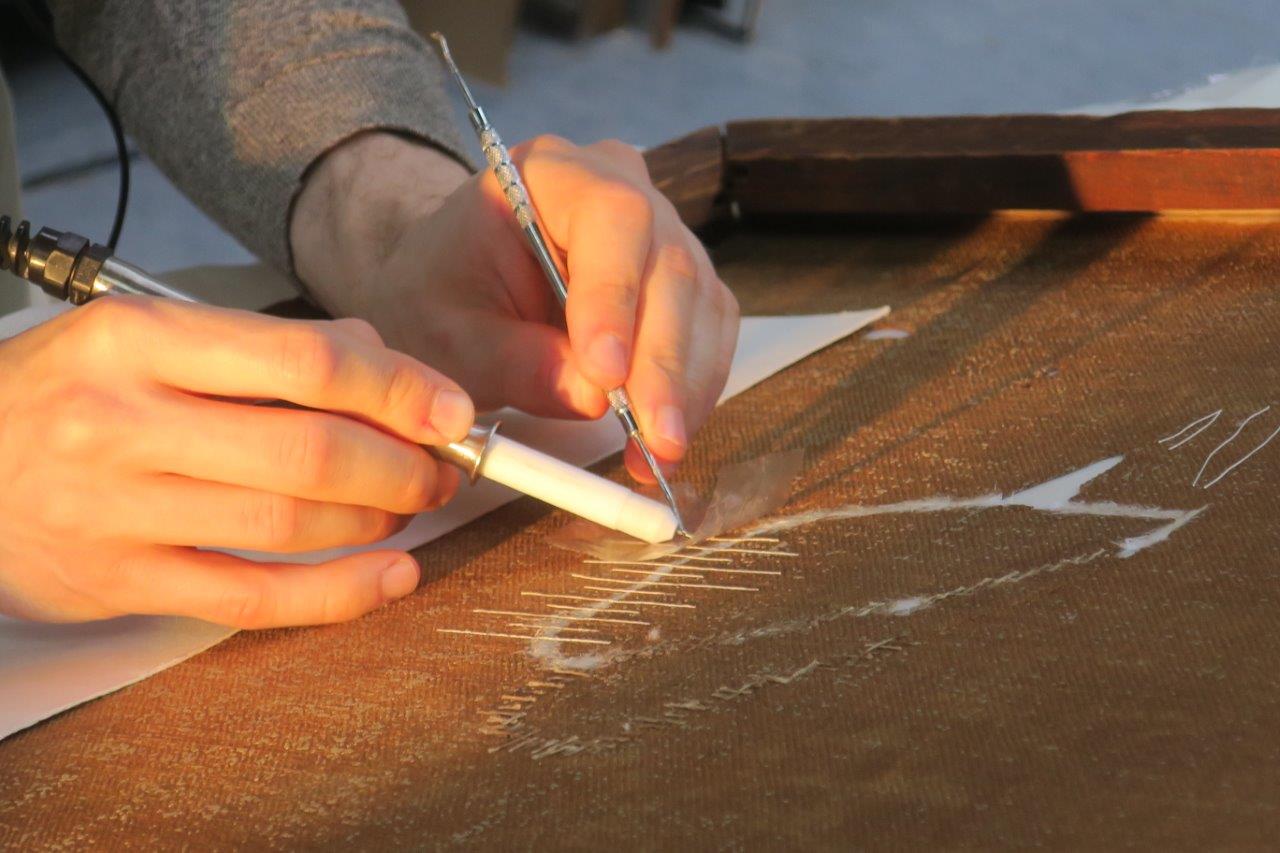 Glue and Gauze Surgical Repair of Canvases