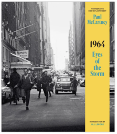 Book cover with black and white photograph of people running down a street in New York City.