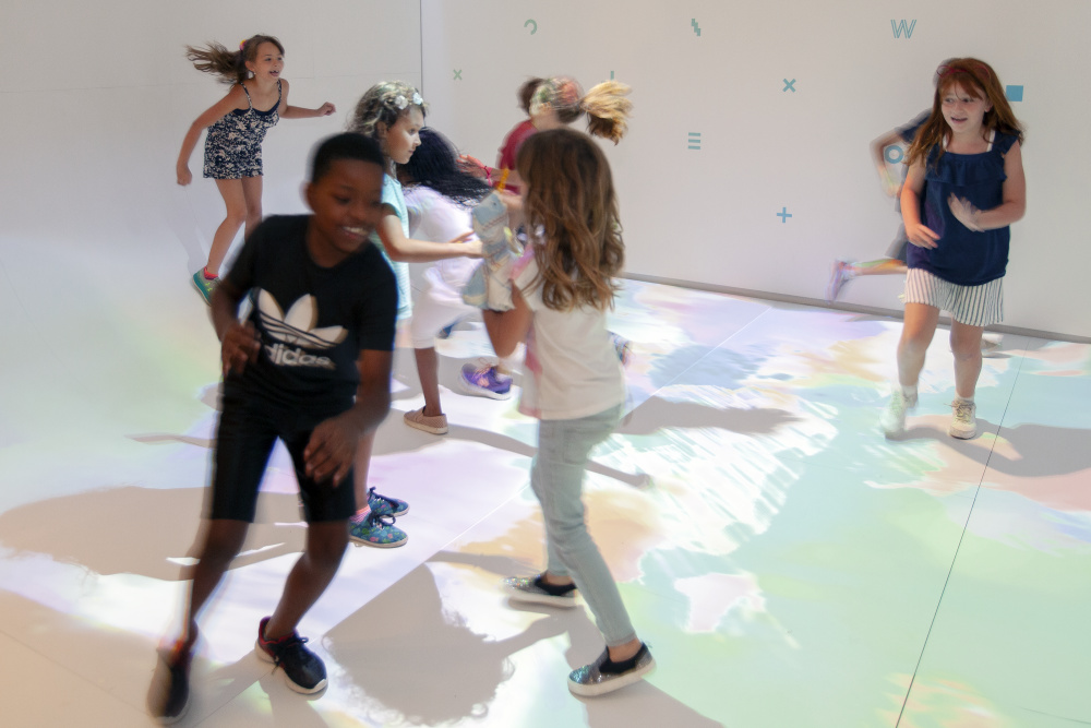 Camp children playing in the wonder studio
