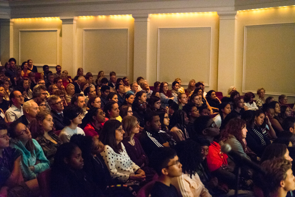 Audience in Kaufman Theater during Artist Talk