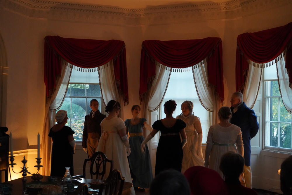 Historically dressed performers at Myers House