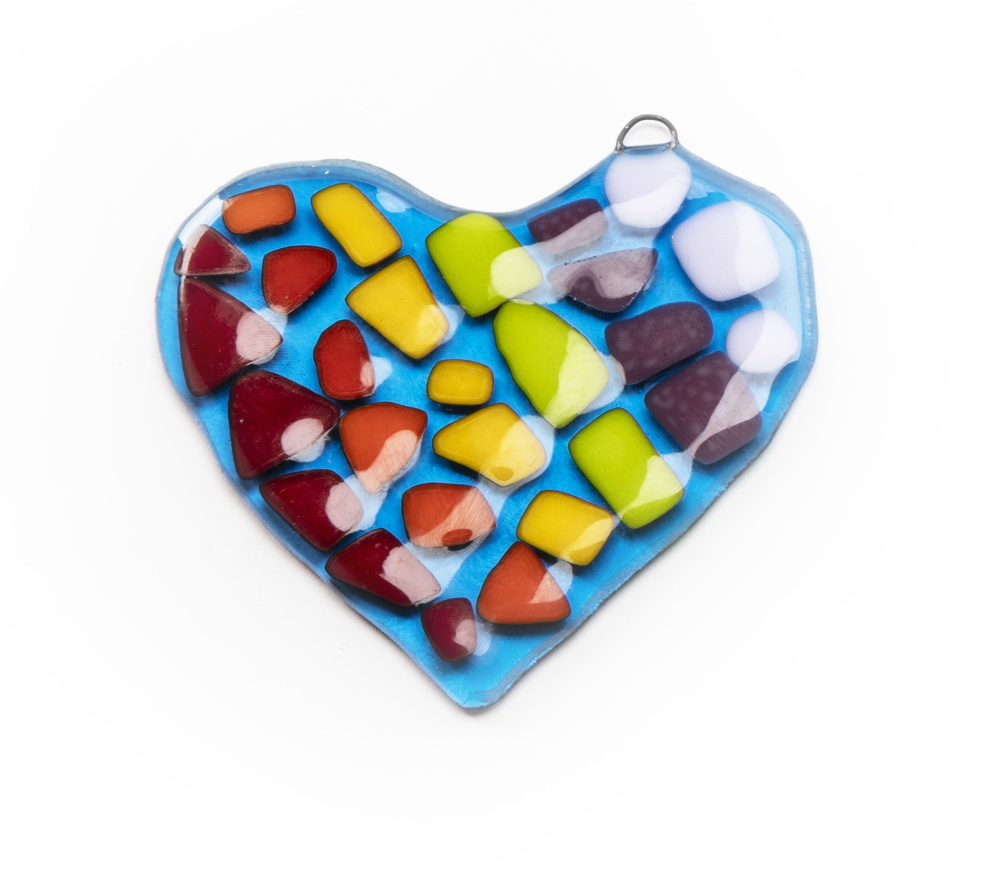 Fused glass heart