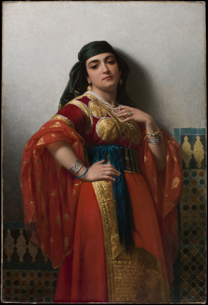 Charles-Emile-Hippolyte Lecomte-Vernet (French, 1821-1900) A Jewess of Morocco: Costume de Fête 1868 Oil on canvas Gift of Walter P. Chrysler, Jr. 71.2059