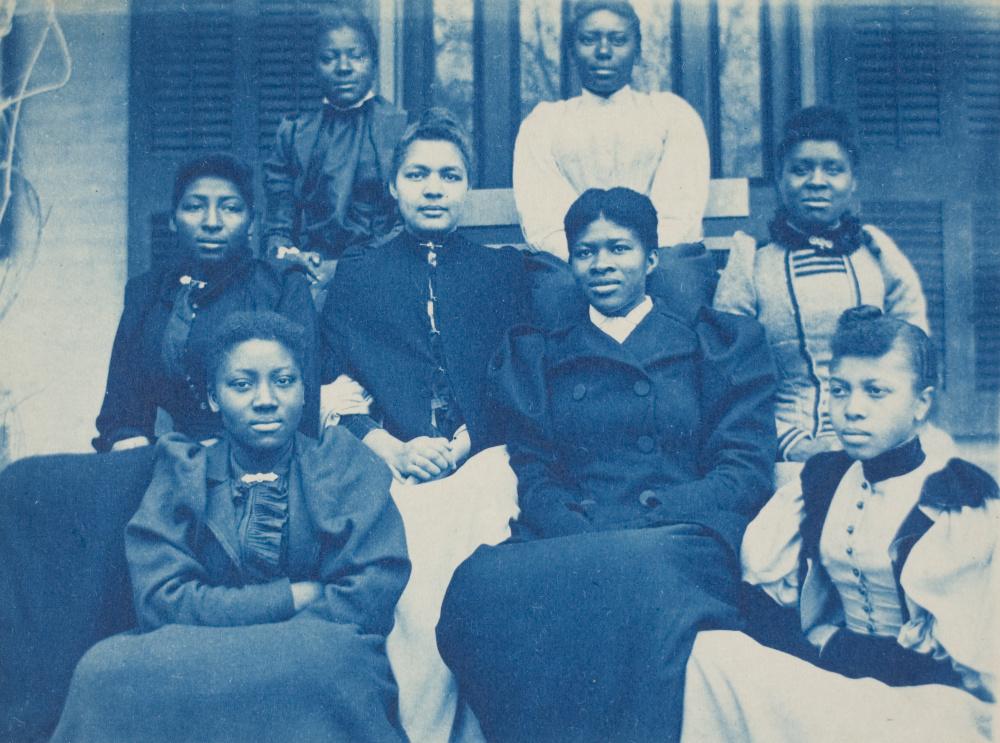 Women photographed at the opening of the Hampton Institute