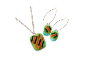 Fused Glass necklace and earrings