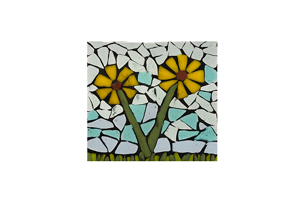 Yellow Flower Fused Glass Mosaic