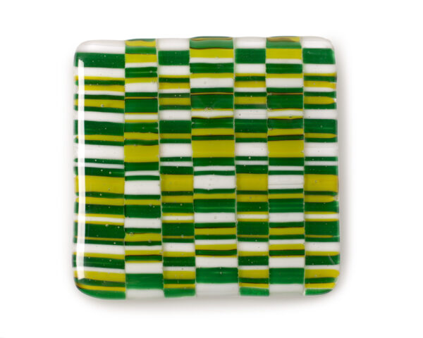 Green Striped Coaster Patterned Panels Fusing Kilnworking