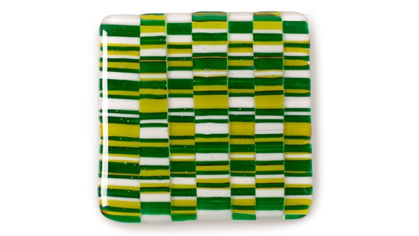 green fused glass panel