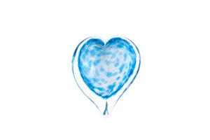 Blue glass blown heart