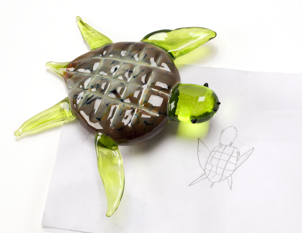Sculpted Glass Turtle