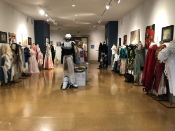 Room of mannequins in various outfits
