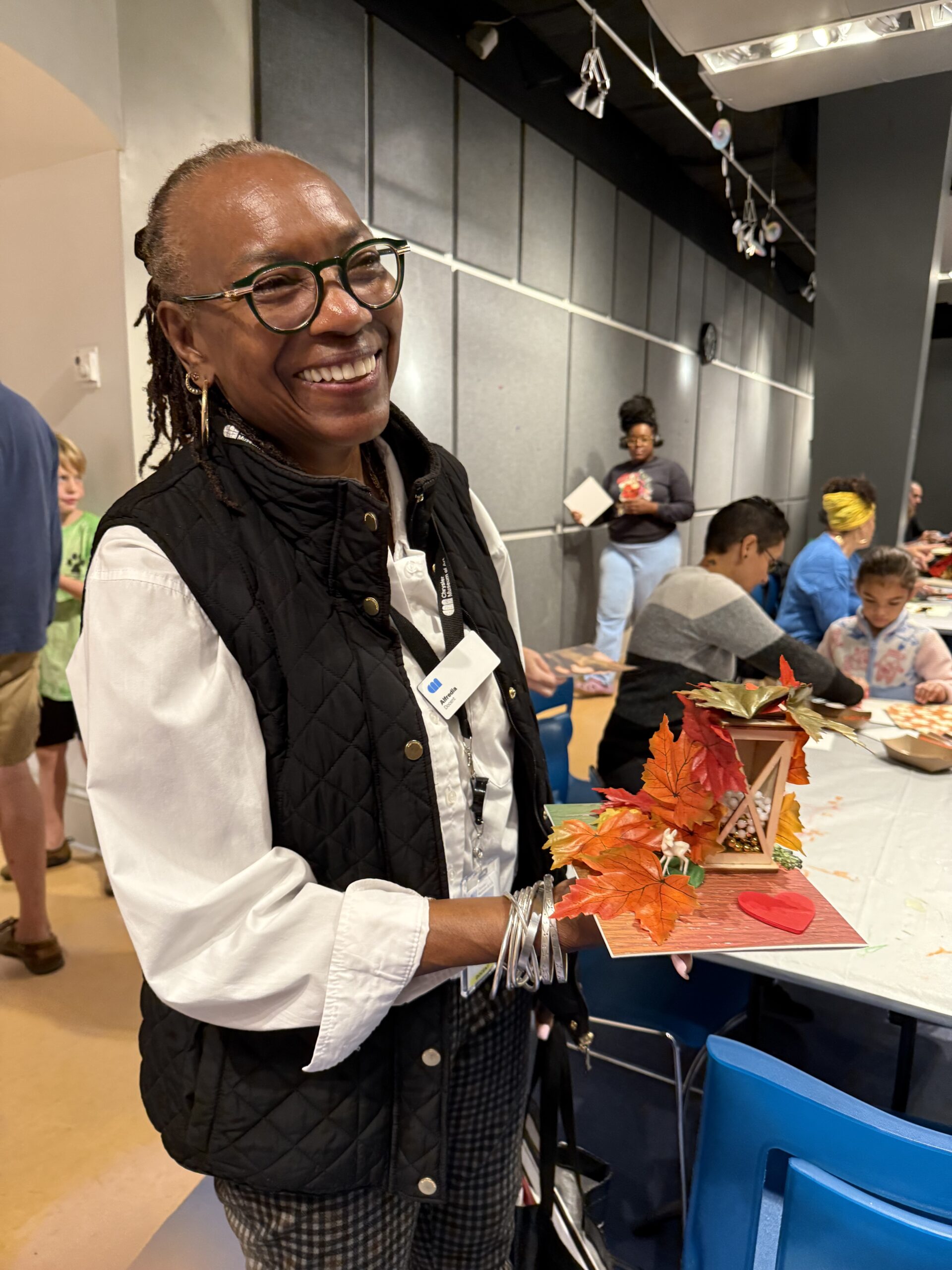 Alfreda in the Education Workshop for Second Saturday Pop Up