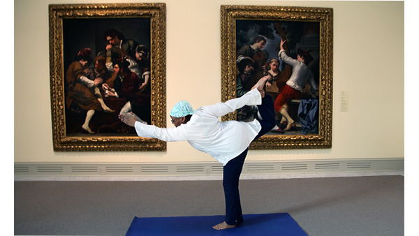 Photo of yoga instructor, Tenesha Bazemore, in the gallery.