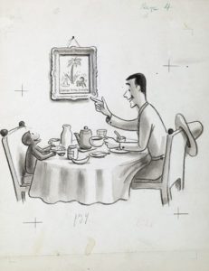 H. A. Rey, black color separation for “At breakfast George’s friend said”