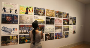 The poster wall featuring the work of Levi Tarr.