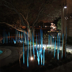 From our porch, a partial view of Dale Chihuly, Blue Marlins and Turquoise Reeds