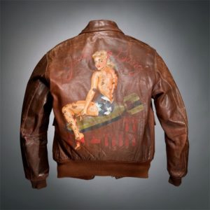 Painted WWII-era A2 military flight jacket from a private collection